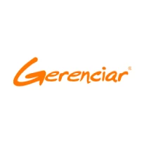 Logotipo de Gerenciar en naranja, escrito en una fuente informal de estilo manuscrito sobre fondo blanco, que recuerda el ambiente relajado de Villabosque Nativo.