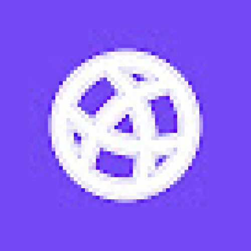 Un icono de un globo terráqueo blanco con líneas de latitud y longitud se centra sobre un fondo morado sólido, evocando el alcance mundial de la Biblioteca Pública inspirada por Hugo Ángel Jaramillo.